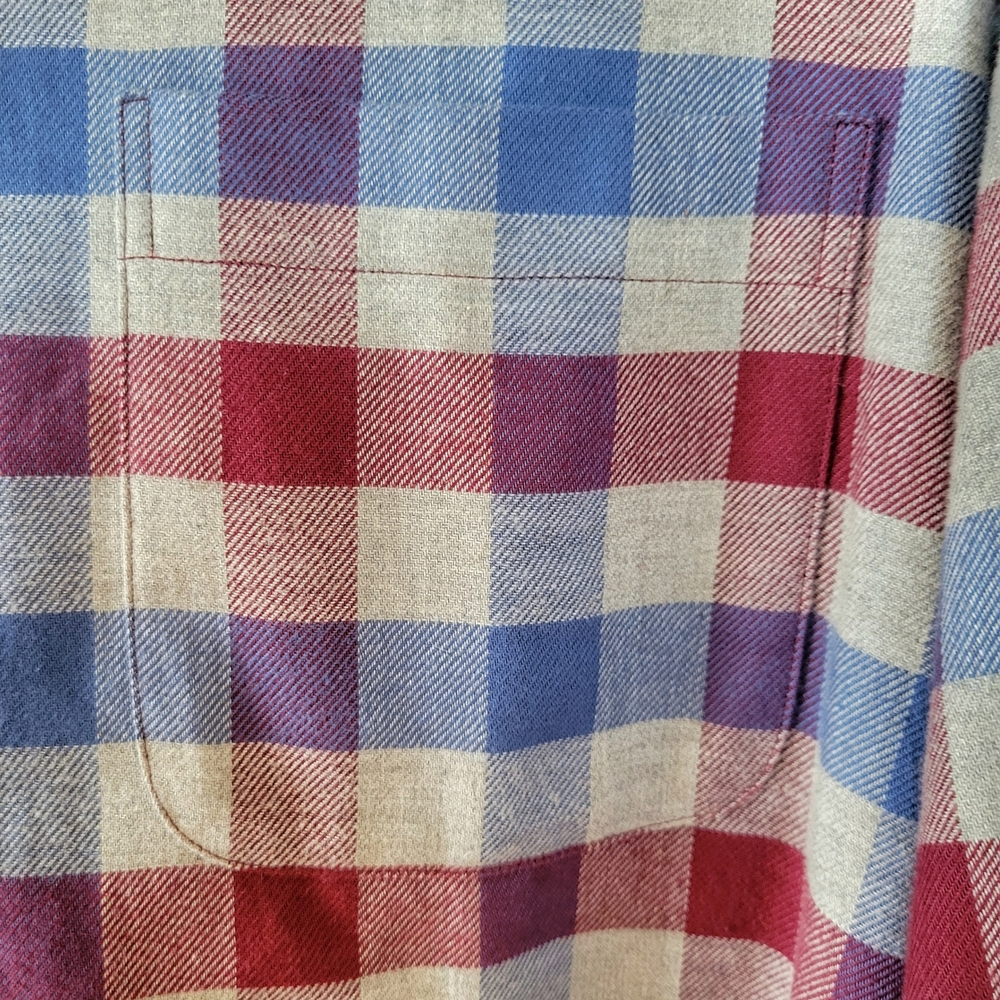 Brooks Brothers // M's Regent Sports Shirt // L // Royal Blue, Grey & Merlot - Picture 5 of 8